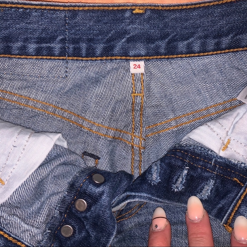 Levi’s NON Stretch 501 Jean Shorts 24” Raw Hem Px - Picture 5 of 5